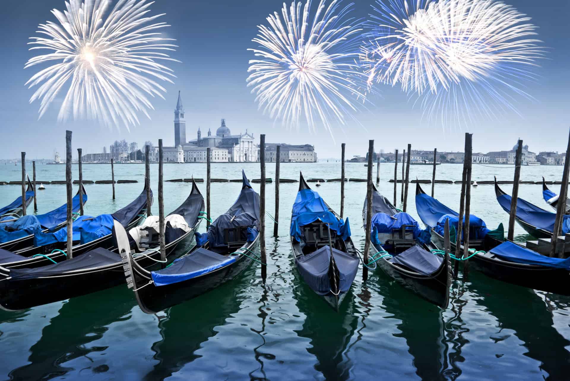 gondoles venise nouvel an
